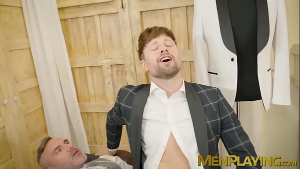 Image Wet blowjob and creamy anal fucking by tailor Manuel Skye and suited Drew Dixon