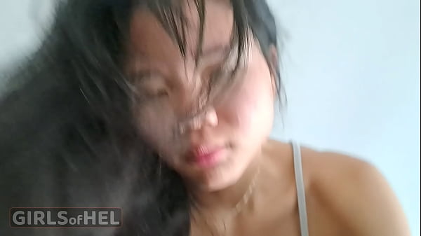 Image Tiny slim flat-chested Asian teen loves bouncing on big white dick and receiving his glorious cum