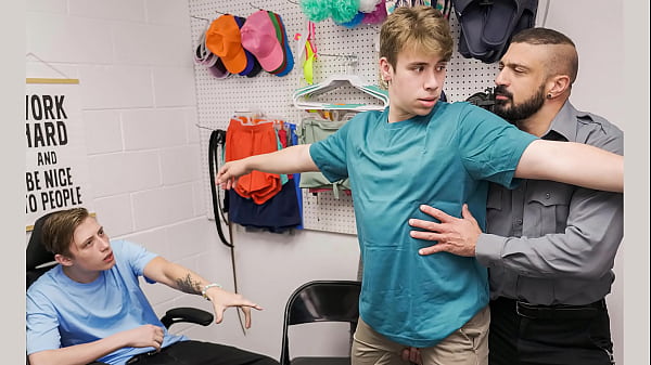 Image Security Officer Punishes the Perps in His Back Office for Stealing - Copfucks