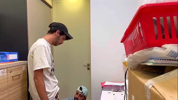 Image Middle Eastern big dick blowjob in a locker room