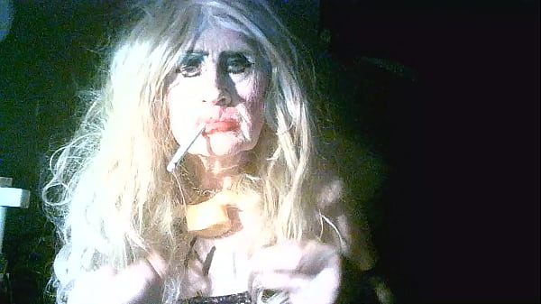 Image Shitcunt sissy pig Sarah Millward, smokes, wanks, fucks herself with 9&quot_ dildo, clamps nipples/tongue smashes creamy pie into face
