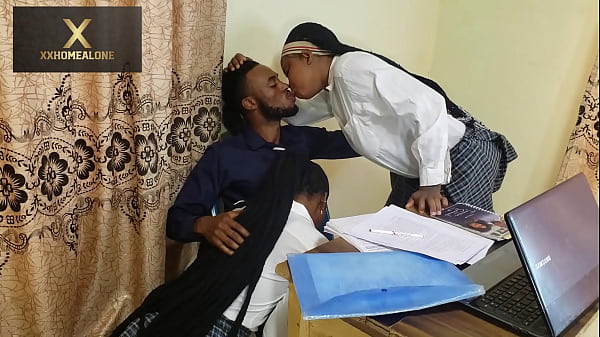 Image Two horny student fuck their class teacher in his office