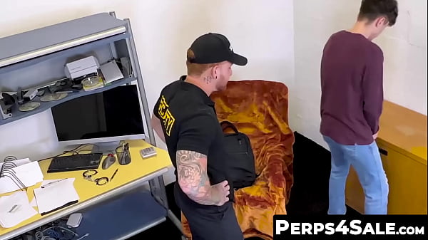Image Perps4Sale.com - Donovin Rece & Jeremiah Cruze - Officer Jeremiah Cruze tied gay shoplifter Donovin Rece so he could shower him with cum