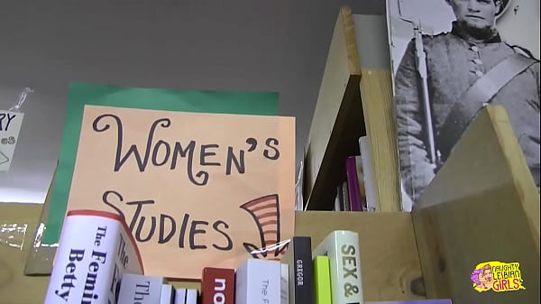 Image Flirting at the library makes the tatted brunette lesbians want to rush home to bang