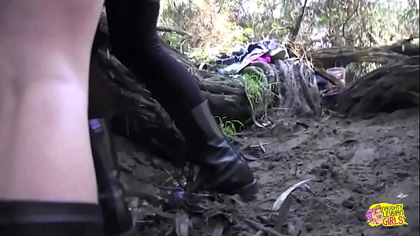 Image Two brunette sluts enjoy a lustful trip to the forest