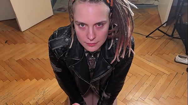 Image After a bike ride, she wants to ride on hard dick. Look how she looks in leather jacket