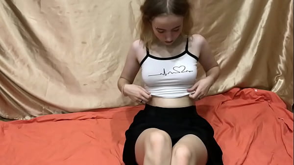 Image Annabelle, 18 y.o. rubbing her smooth teen cunt