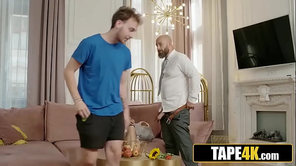 Image Cheeky Russian Gold-digger Chewing Bubble Gum and Fucking Boyfriend's Dad