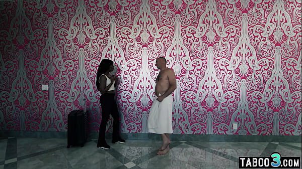 Image Perv guy fucks his new ebony MILF GF August Skye in front of his sad ex GF