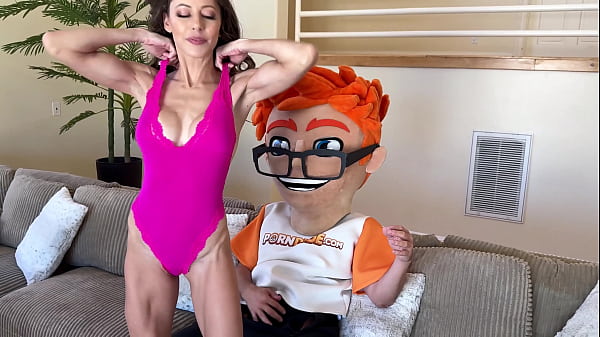 Image Brunette Bombshell Justine Jakobs Rocks ThePornDude's World with Athletic Sex-ercise!