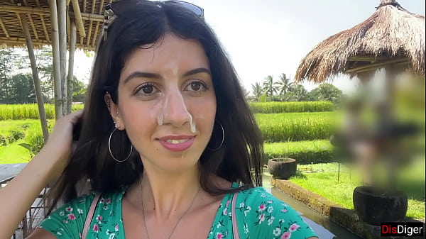 Image Cumwalk in Public Cafe Eating Pasta Carbonara with Sperm on Face