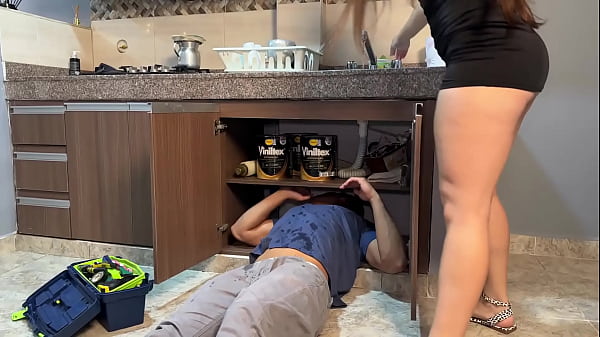 Image Tiny Colombian girl hires a plumber and ends up getting it fixed inside her tight asshole