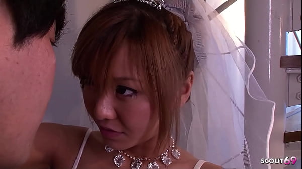 Image Japanese Teen Bride give Blowjob before soapy slide Orgasm in uncensored JAV after Wedding