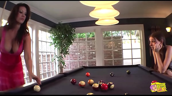 Image These lesbians love fucking each other with a dildo on the pool table