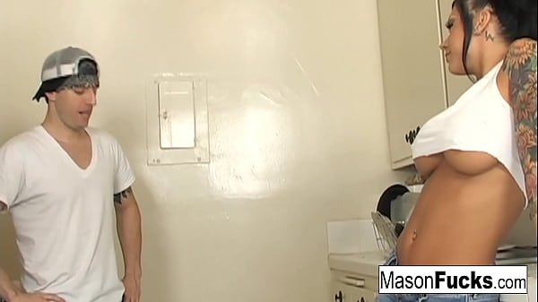 Image Mason has a hardcore kitchen fuck with her boyfriend