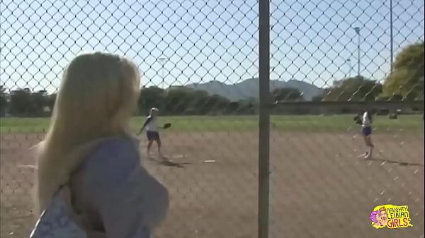 Image Two fit baseball players have a naughty threesome with a horny blonde lesbian