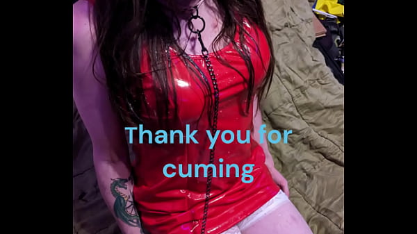 Image Sissy slut sucks fantacy dildo and gets cummed on