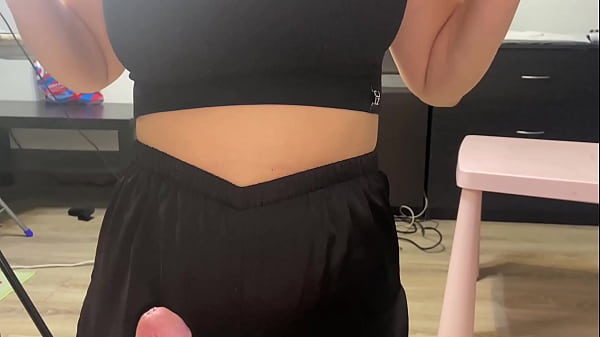 Image Stepmom asked to suck my big dick and got a lot of cum on big tits