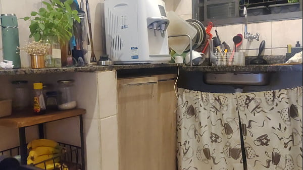 Image masturbating my dick in the middle of the kitchen, someone might catch me doing this