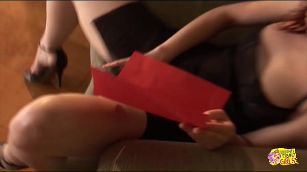 Image These two lesbian friends are in the living room and they using a sex toy