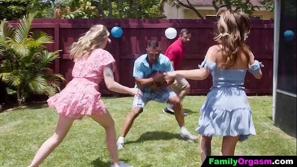 Image FamilyOrgasm - Daughters Pamper their Old Stepdads after Playing Soccer
