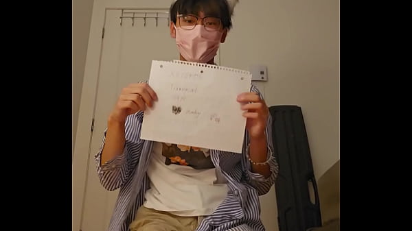 Image Verification video - White socks asian boy swallow his cum