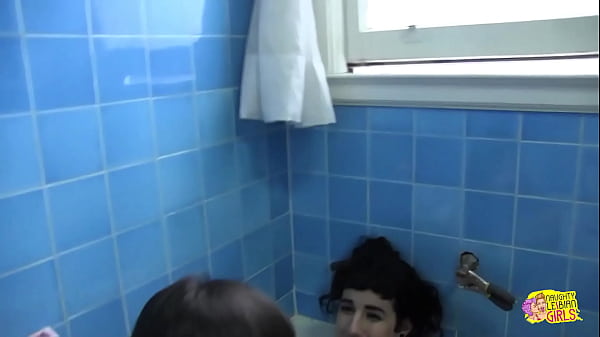 Image After their lovely lesbian date the two busty brunettes share a bath while having sex