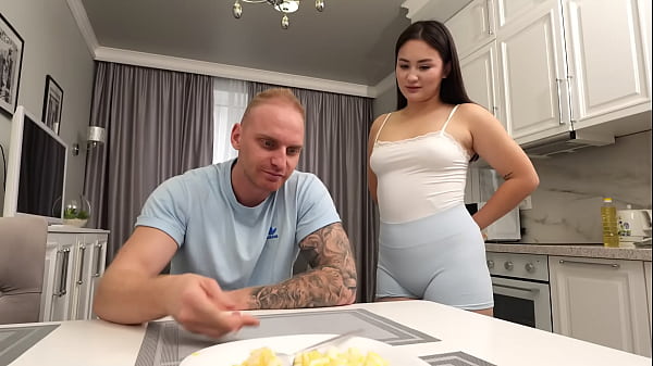 Image She ruined breakfast, and couldn't think of anything better than to treat him to her ASS