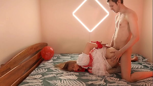 Image Amateur deepthroat and hard anal sex with girl in red costume