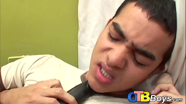 Image Latino twink ass played by huge dildo before passionate BJ