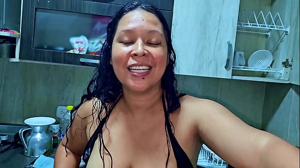 Image Squirting orgasm in the kitchen in front of my stepson, I'm a horny stepmom. Do you want to be my new stepson?