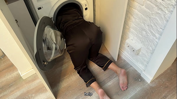 Image Stepbrother Take Off Step Sister Panties And Fuck Her While She Can't Get Out Of The Washing Machine - Step Sis Stuck