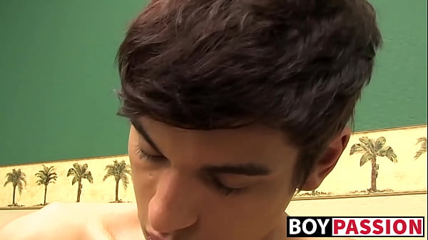 Image Twink bottom cums while anal riding his lovers big dick