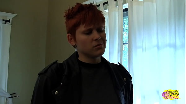 Image After coming home this redhead lesbian used her strap on to fuck her brunette friend