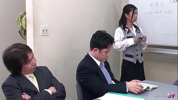 Image Slim Asian Teen with Big natural Tits seduce to Blowbang Bukkake at Office in uncensored JAV Porn