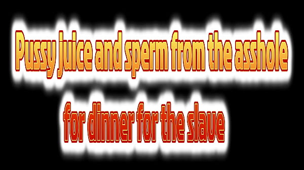 Image Dinner f&uuml_r die Sklavin Pussy Saft und Sperma vom Arschloch