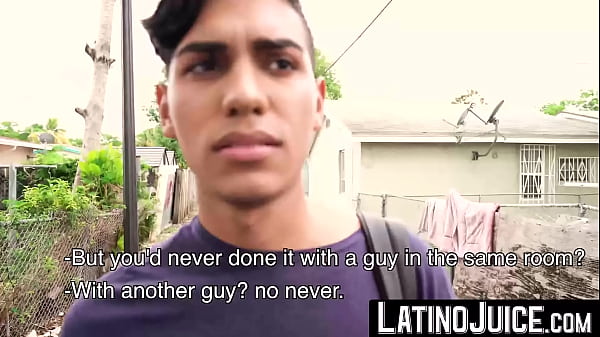 Image LatinoJuice.com - Straight guy Ariano maintains eye contact with me while he blows my big dick