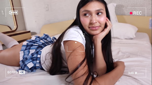 Image young student with a rich blue skirt receives a delicious fuck and sperm in her pussy