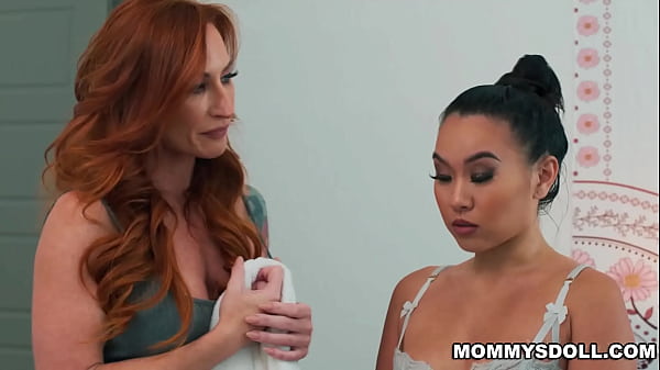 Image Stepmom Sophia Locke and her stepdaughter Kimmy Kimm having a hot and steamy lesbian fuck sesh in bed as a way of Sophia to comfort Kimmy