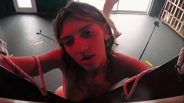 Image This slut is kept in a cage and destroy her cunt with my fuck machines