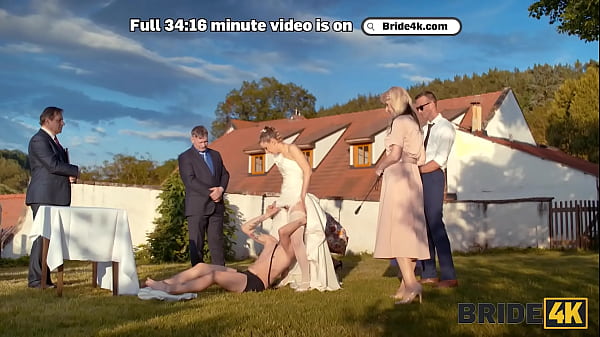 Image BRIDE4K. Shy bride with natural tits is fucked roughly in front of everyone in public
