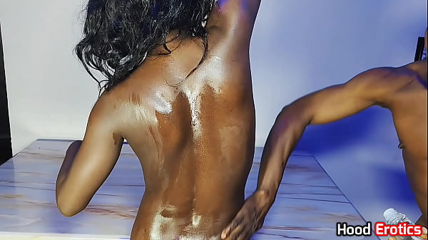 Image Curvy ebony babe smashed by two big black dicks.