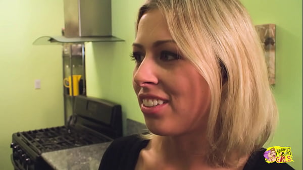 Image After a lot of chatting these two sexy blonde lesbians got busy in the kitchen