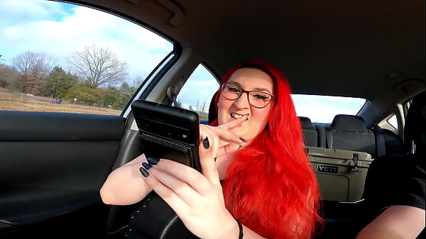 Image MtF Trans female give road head and fucks herself with toy