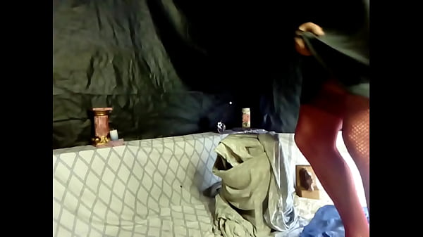 Image Boy dressed as a girl masturbates, Latina brunette sucks him off