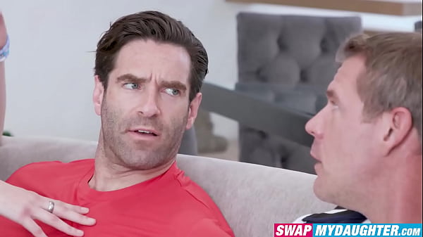 Image Two naughty stepdaughters Ryder Rey and Lilly Jade are swapping stepdads while fucking