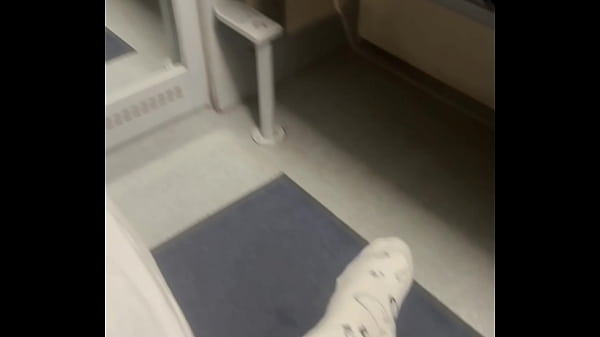 Image A young wife travels on a train and caresses her big tits