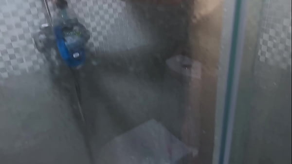 Image Cute twink with big cock takes shower and cums