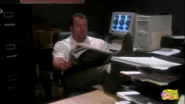Image The office gets steamy once the lesbian hotties bring a strapon and start a threesome