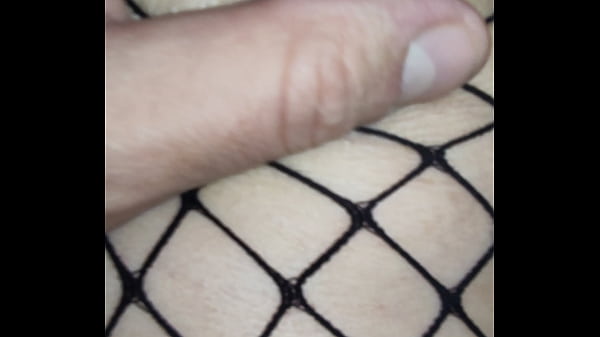 Image Anal with wife in fishnet stockings